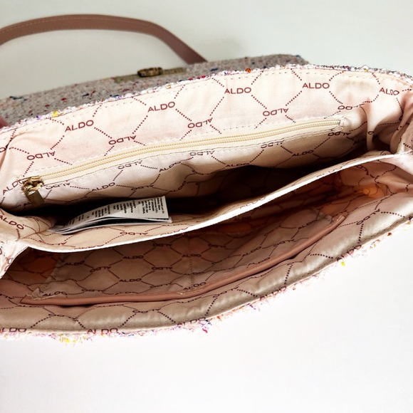 Aldo Tweed Hand Bag Hobo Strap - Picture 3 of 6